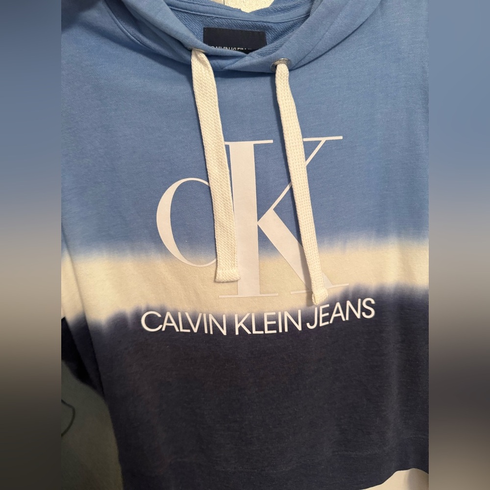 Calvin Klein Jeans Light Blue and white Hoodie